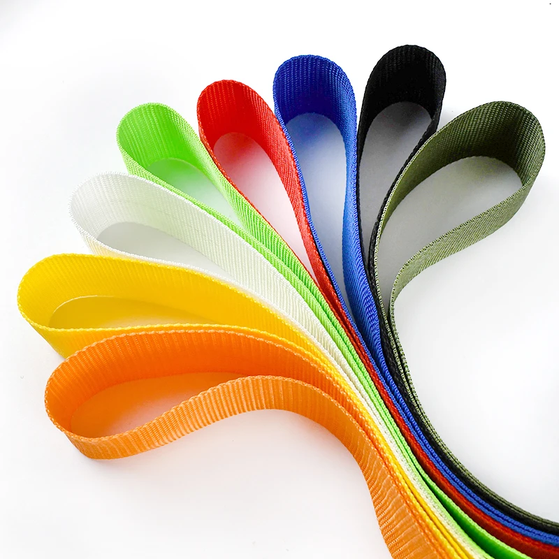 

20M 1.1mm Thick Nylon Webbing Ribbon Strap 20-50mm Safety Belt Sling Dog Collar Leash Backpack Polyester Ribbons Sewing Bias