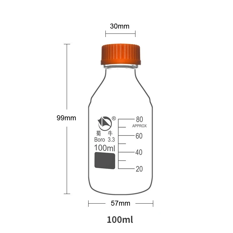 Laboratory Reagent Bottles Threaded Bottles Chemical Experiment Sampling Bottles Sterile Borosilicate Glass Bottles Flasks