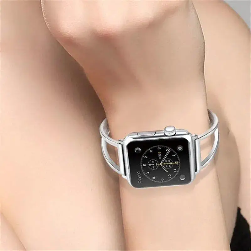 Stainless Steel Bands for Apple Watch Band 38mm 40mm 41mm 42mm 44mm IWatch Series SE 8 7 6 5 4 3 2 1 Metal Bangle Bracelet Women