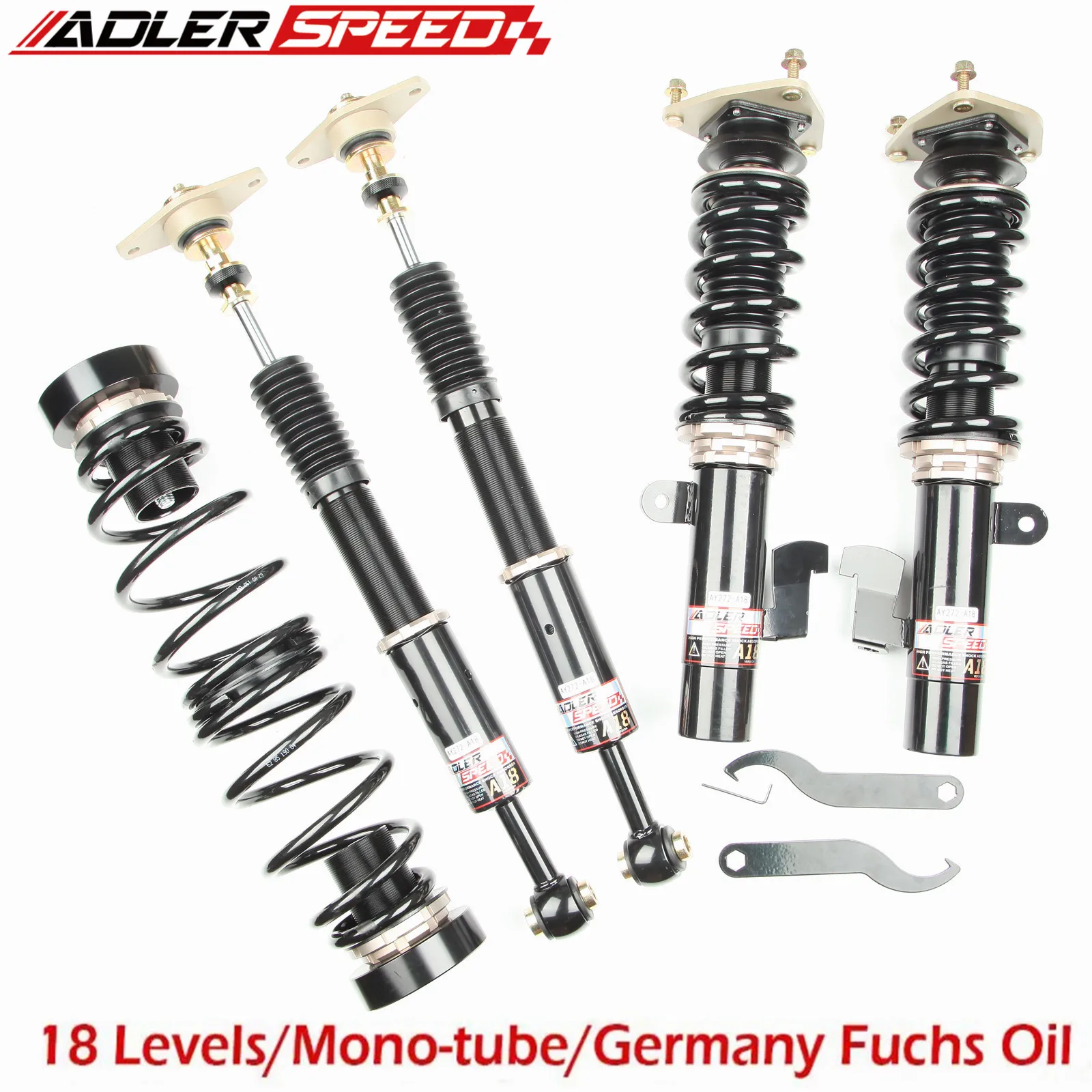 

ADLERSPEED 18 Level Adjust Springs Coilovers Struts Suspension Kit For Ford Focus 2nd Gen 07-10 MK2