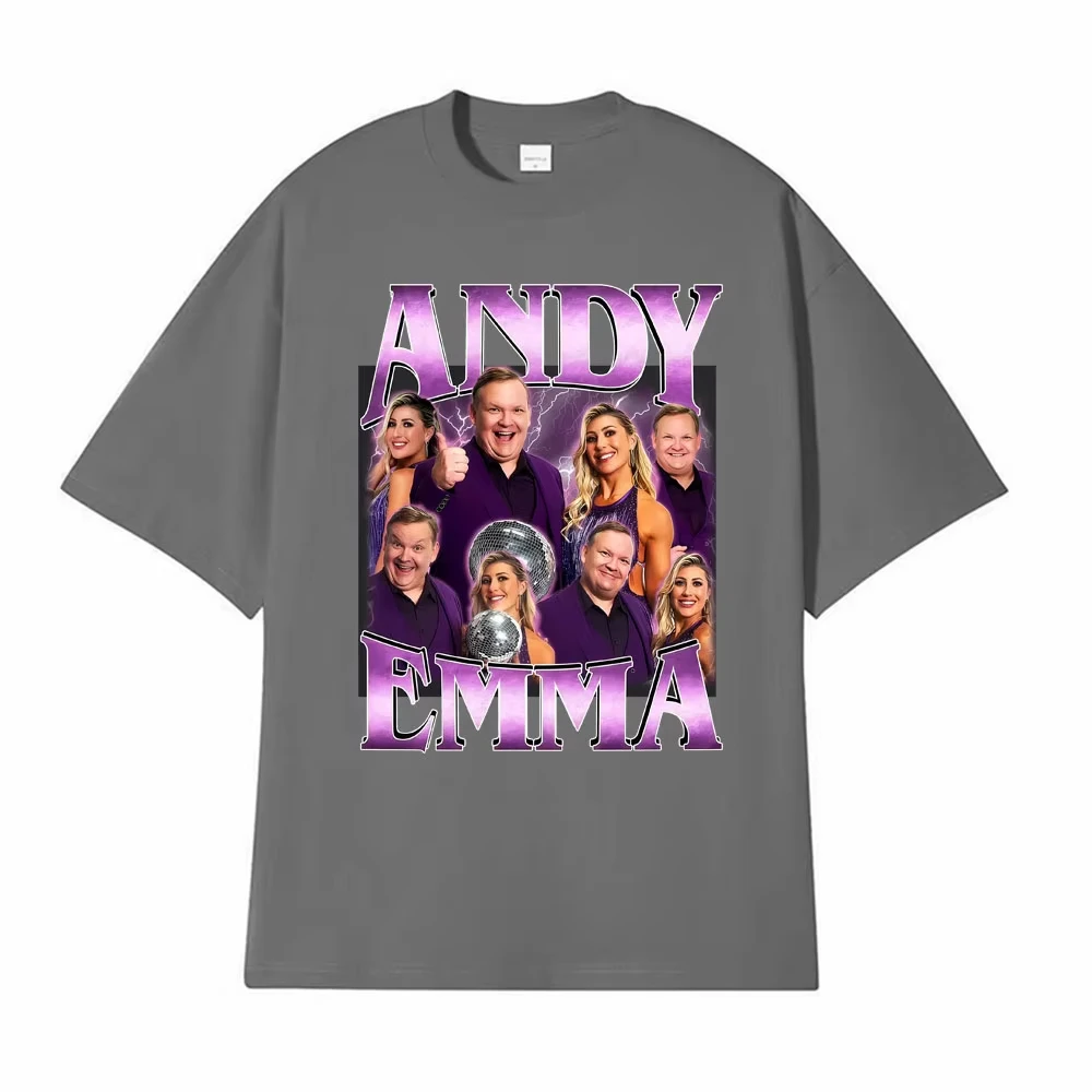 Retro Andy Emma DWTS Funny Dancing with The Stars T-shirt Fan Gift Men Women Clothing Fashion Cotton Short Sleeves Cozy T Shirts