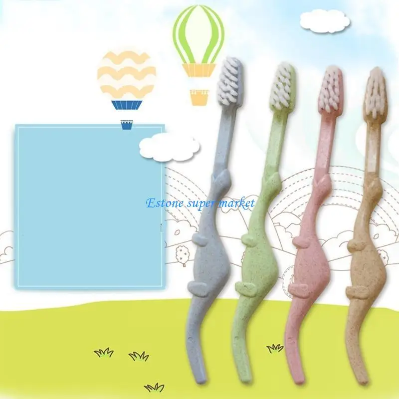 מברשת שיניים לתינוק קש חיטה מצויר - close-up view