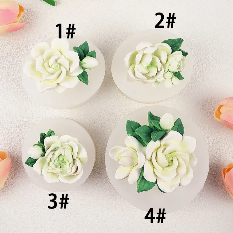 Gardenia Car Aromatherapy Candle Decoration Silicone Mold Car Out of Trend Aromatherapy Plaster Ornament A765