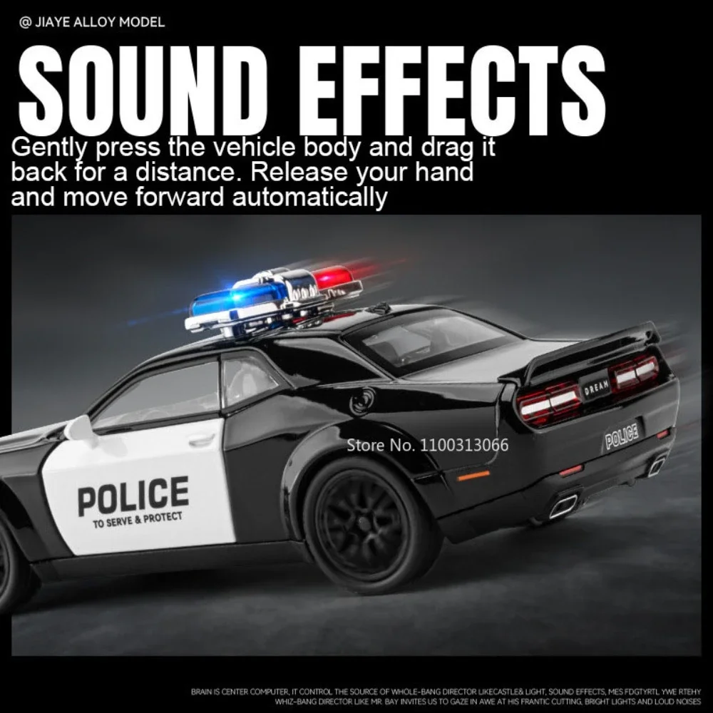 1:32 Scale Police Alloy Car Model Toys Metal Diecasts Vehicle Model with Light Sound Sport Car for Children Collection Gifts