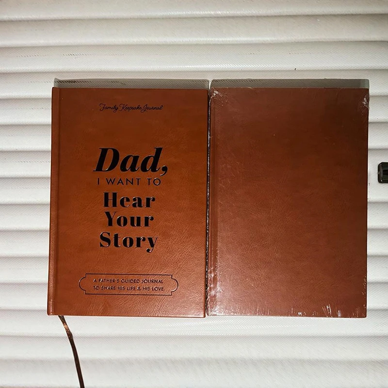 Dad I Want To Hear Your Story Leather Wrapped Hardback Ribbon Bookmark Meaningful Memory Journal For Dad Great Gift For Dad Birt