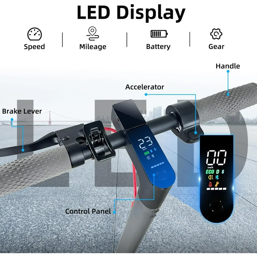 Electric Scooter, 350W Electric Scooter Up to 19MPH & 19-21Miles Range Sport Foldable Scooter Double Braking Electric Scooter.