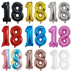 40 pollici grande numero cifre oro nero argento rosso blu adulto 18th Birthday Party decorazioni palloncini forniture per feste di anniversario