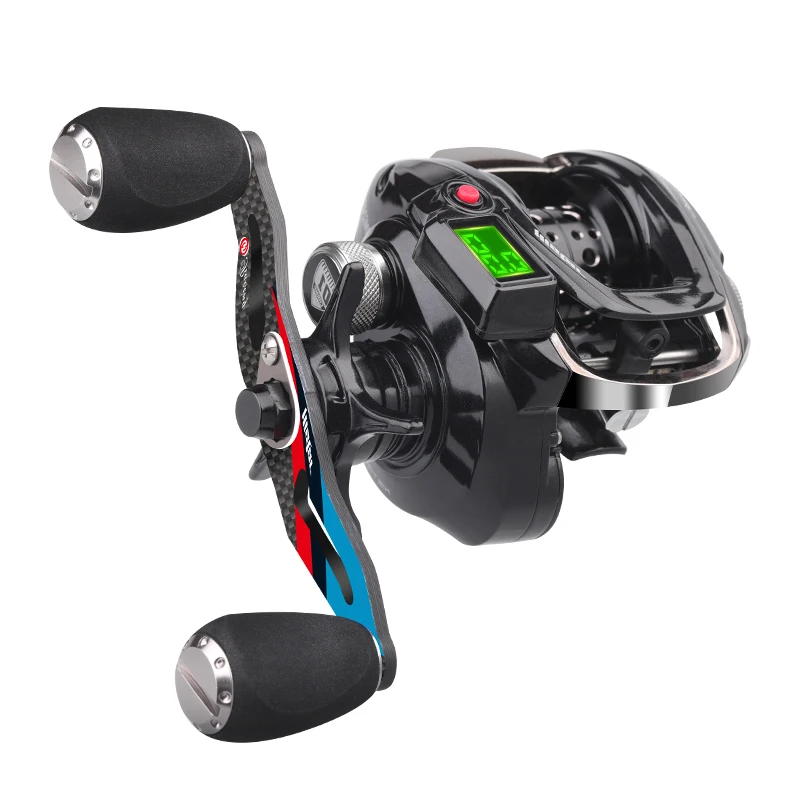 K SIC دليل مقبض عضوي فائق الصف رئيس الملائكة قضيب كومبو عالية الكربون قصبة صيد خشبية ومجموعة عجلات Baitcast الرقمية