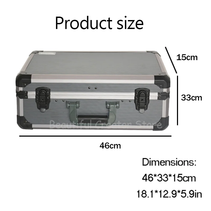 Caja de herramientas rígida de aluminio, caja organizadora de herramientas grande, caja de herramientas portátil, Maleta eléctrica, caja de