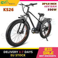 CMACEWHEEL KS26 Electric Bike 26 Inch Fat Tire Ebike 48V/18Ah Battery E-MountainBike for Women/Men, Range 60-80 km, 7 Speed