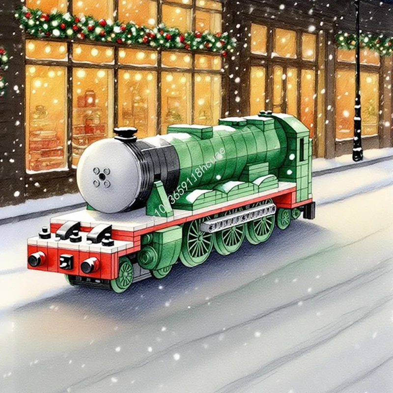 

600pcs MOC Outdated Henry The Big Green Engine Train Model Building Blocks Architecture Christmas Gift Creative Brick Toy Kids