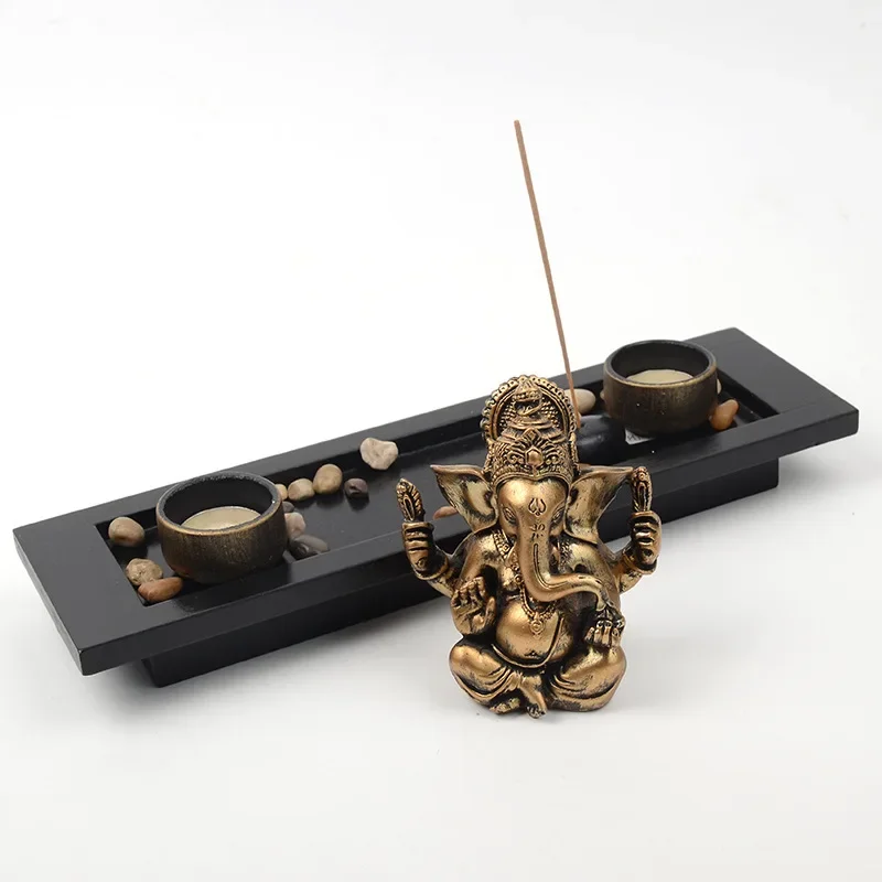 Spa Sanctuary Set Buddha Candle Holder Incense Altar Zen Relaxation Decor Massage Room Aromatherapy Centerpiece Living Room