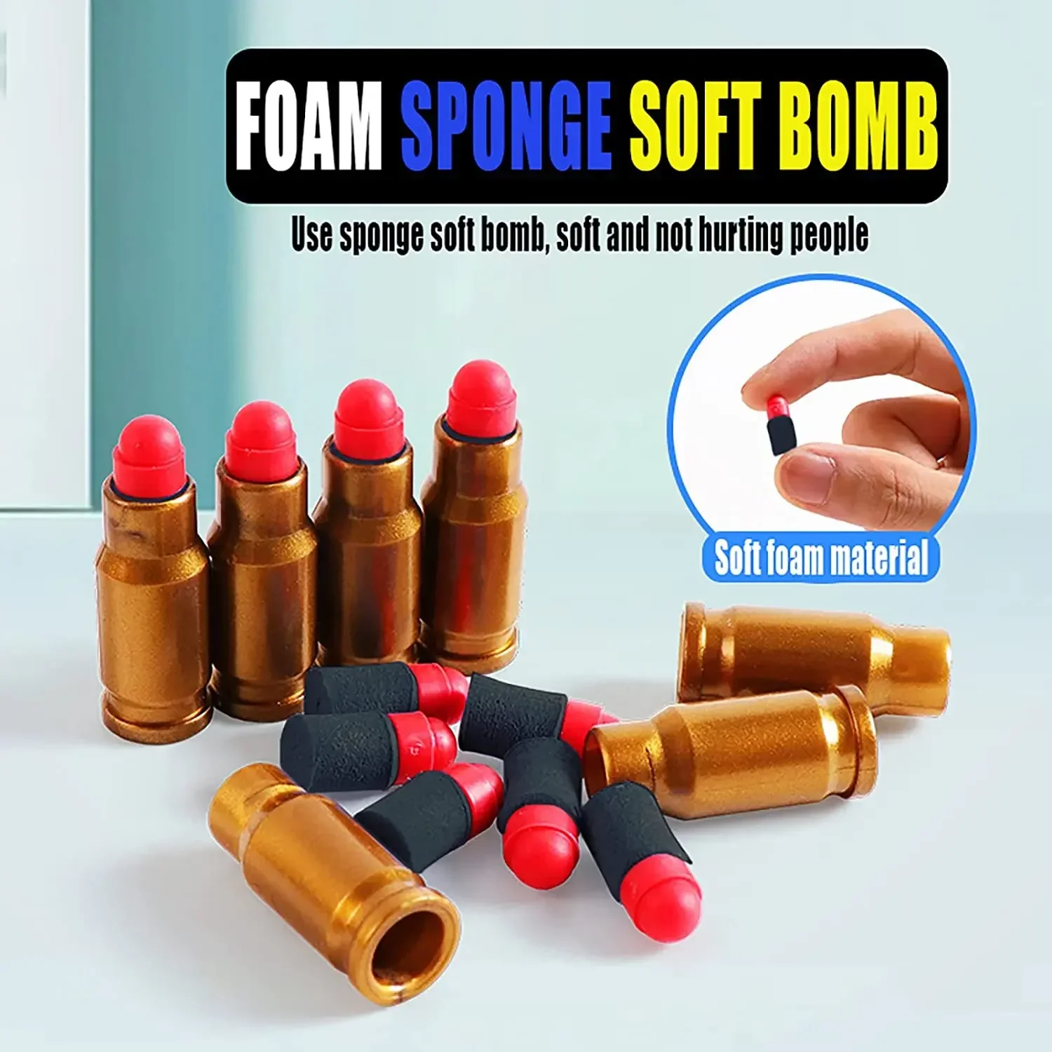 P3-7MM Soft Bullet Little Moon ZP5 Revolver Sponge Bullet Children Toy Gun Accessories