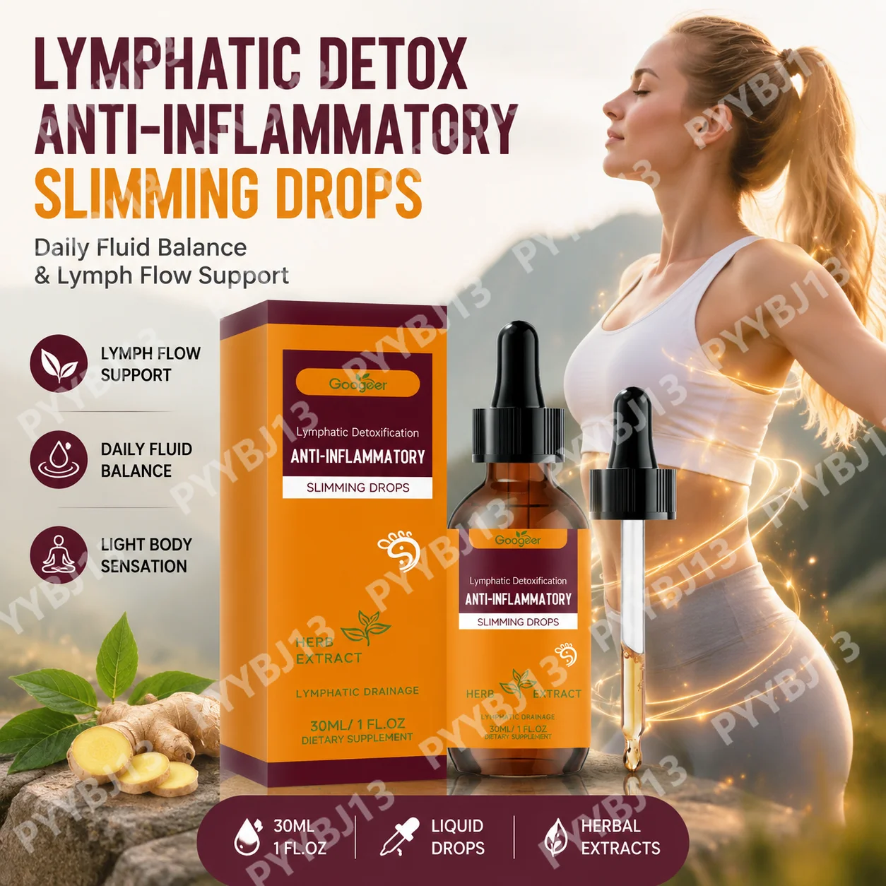 Googeer Lymphatic Health Support Herbal Liquid – Natural Circulation and Internal Flow Dynamics Supplement for Daily Wellness