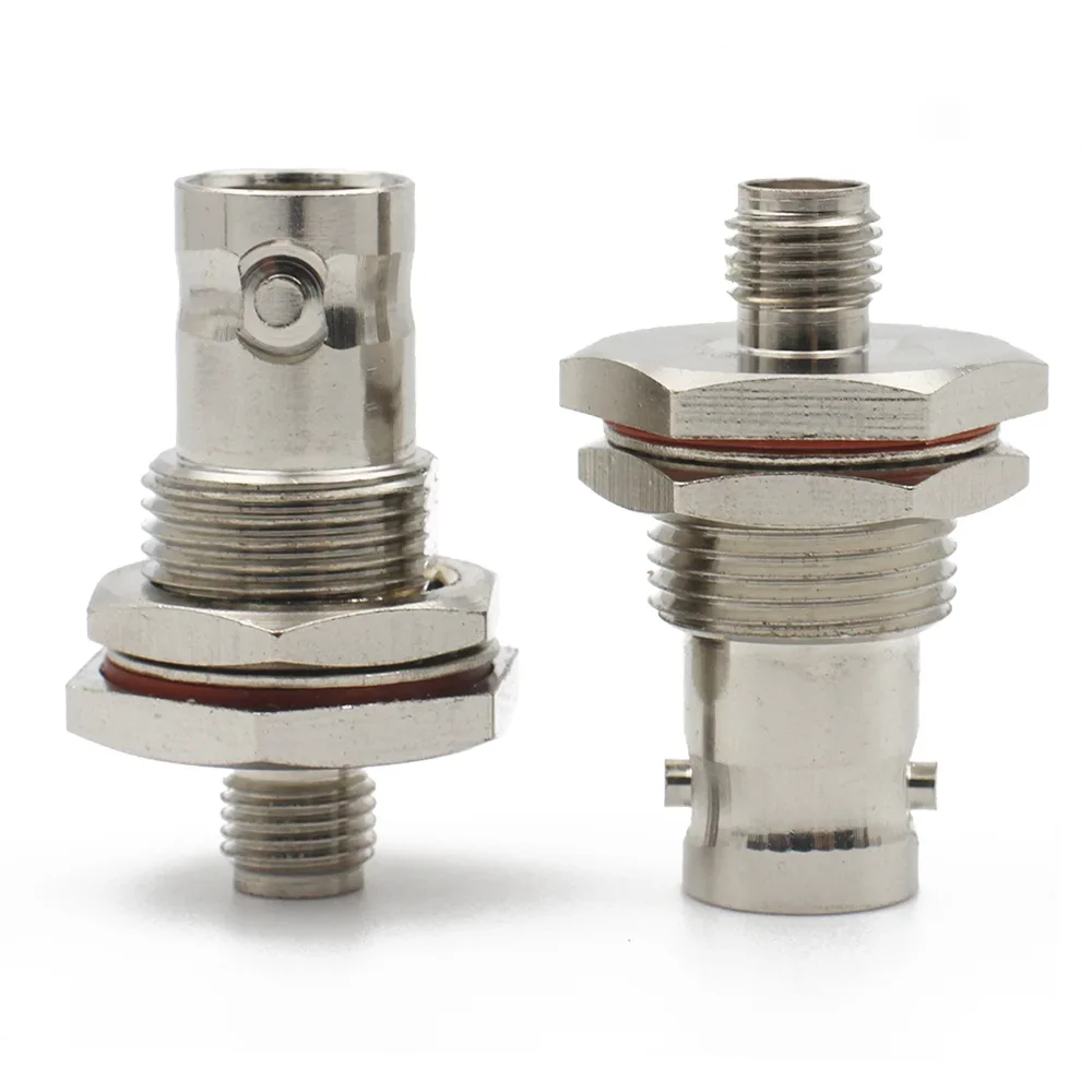 1PCS  Q9 BNC To SMA Adapter BNC Female To SMA Female 4 Holes Flange Straight RF Coaxial Connector Wire Terminals