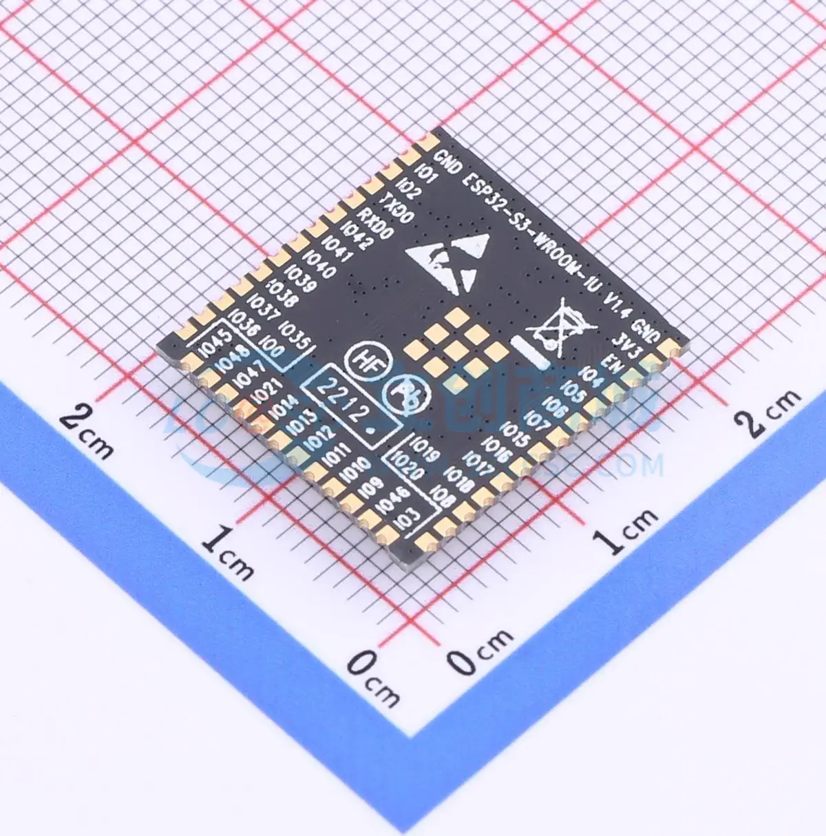 3pcs ESP32-S3-WROOM-1U-N4 SMD 19.2x18mm ESP32-S3 Bluetooth5.0 I2C UART SPI USB I2S WiFi Wireless Module for Smart Home System