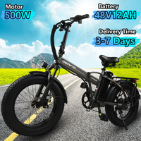 BAOLUJIE DZ2002 Folding Electric Bike 500W 48V12AH Lithium Battery Adult City Electric Bike 20*4.0 Inch Fat Tire Mountain E-Bike