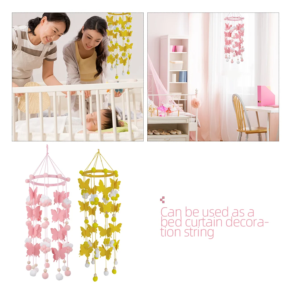 Soft Bristle Barbell Butterfly Ornament Cultural Crib Mobile Decoration Baby Cleaning Flexible