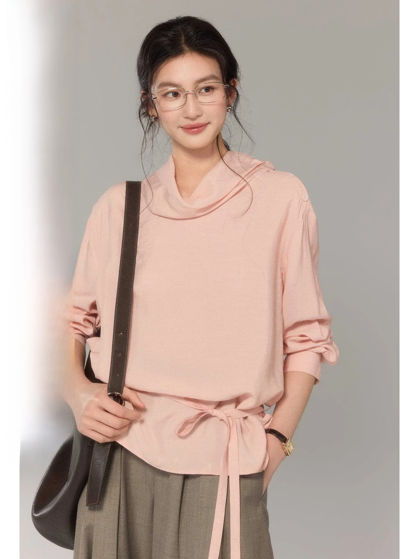 

Ele Loose Women's irt Micro Wool Loose Collar Design Commute Friendly Faionable Casual Wear Comfortable Long Sve