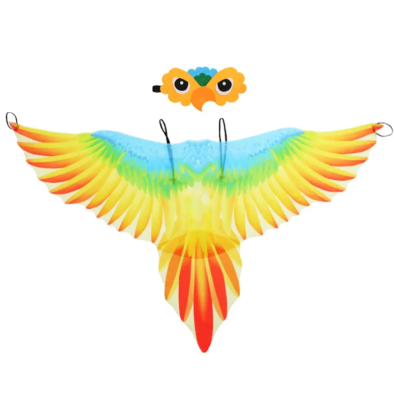 Kids Parrot Wings Cape Costume & Mask Bird Cape Carnival Costume for Masquerade Halloween Carnival Performance Fancy  Costume