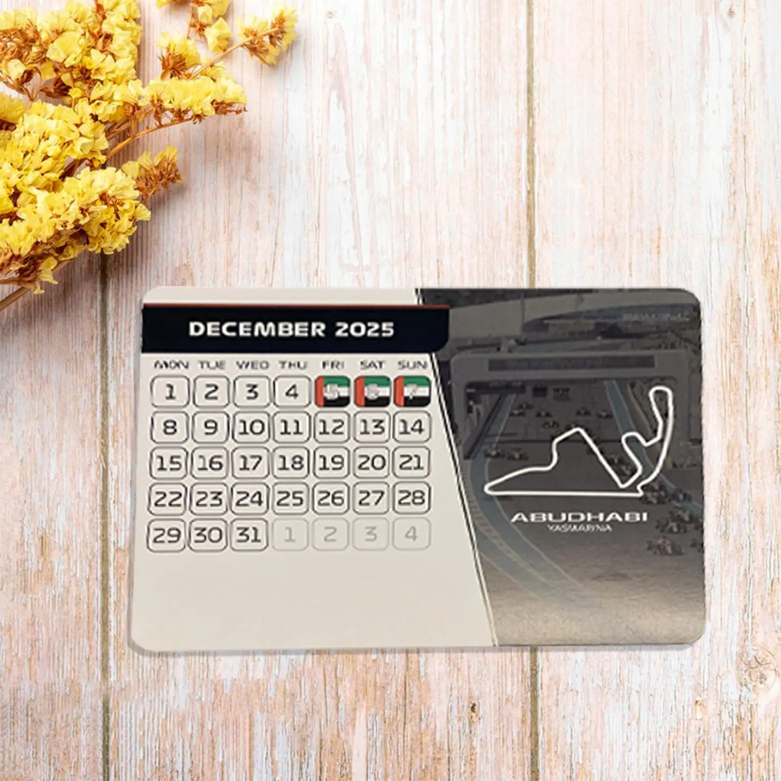 Formula Calendar 2025 Paper Easy Use Memorabilia Decorative Lightweight Desktop