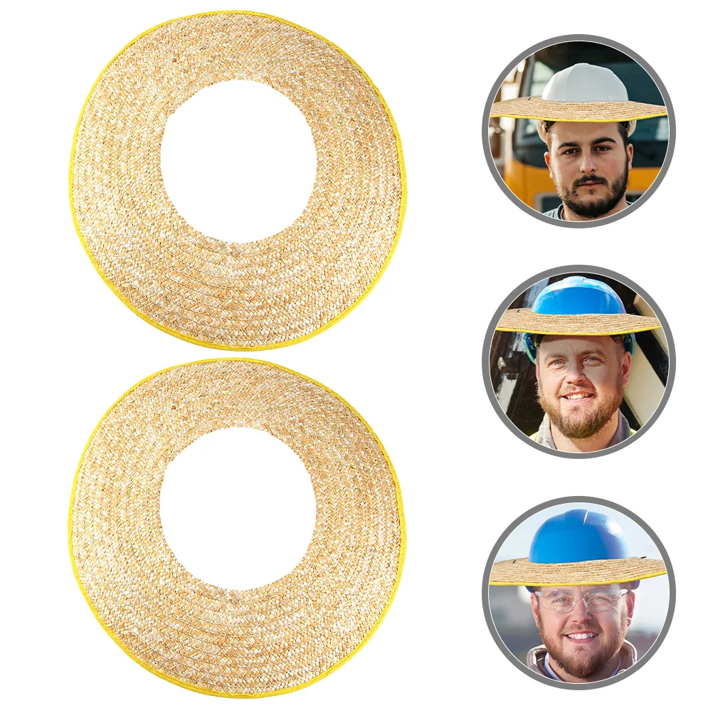 

2 Pcs Curtain Gardening Accessory Straw Sun Visor Shade Cover Accessories Liner Construction Visor Brim Worker