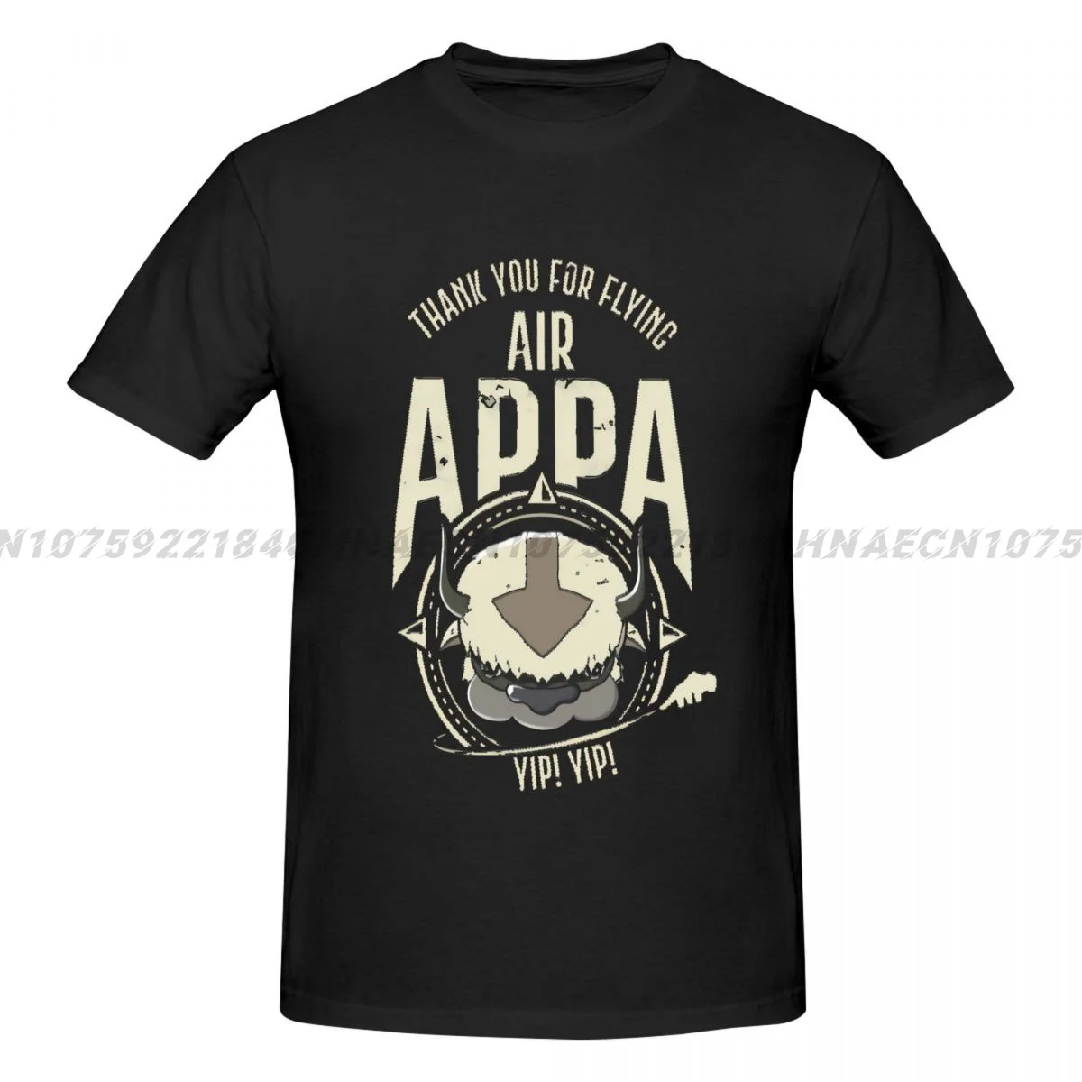 Thank You for Flying Air Appa T-Shirts Men Summer Cotton Tops Solid Color Blank Print shirt Avatares O-neck Clothing Plus Size