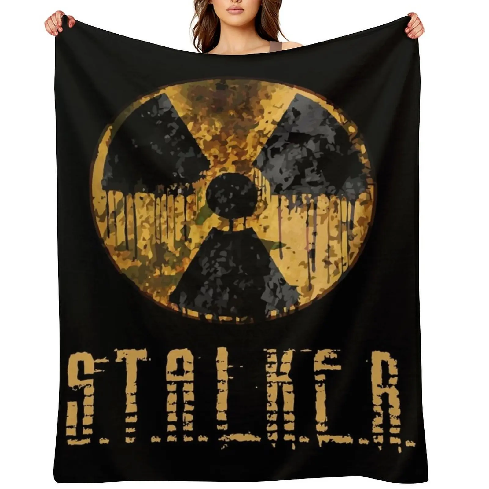 

Stalker Radiation Emblem Throw Blanket Blankets Sofas Of Decoration Loose For Baby Luxury Thicken Blankets