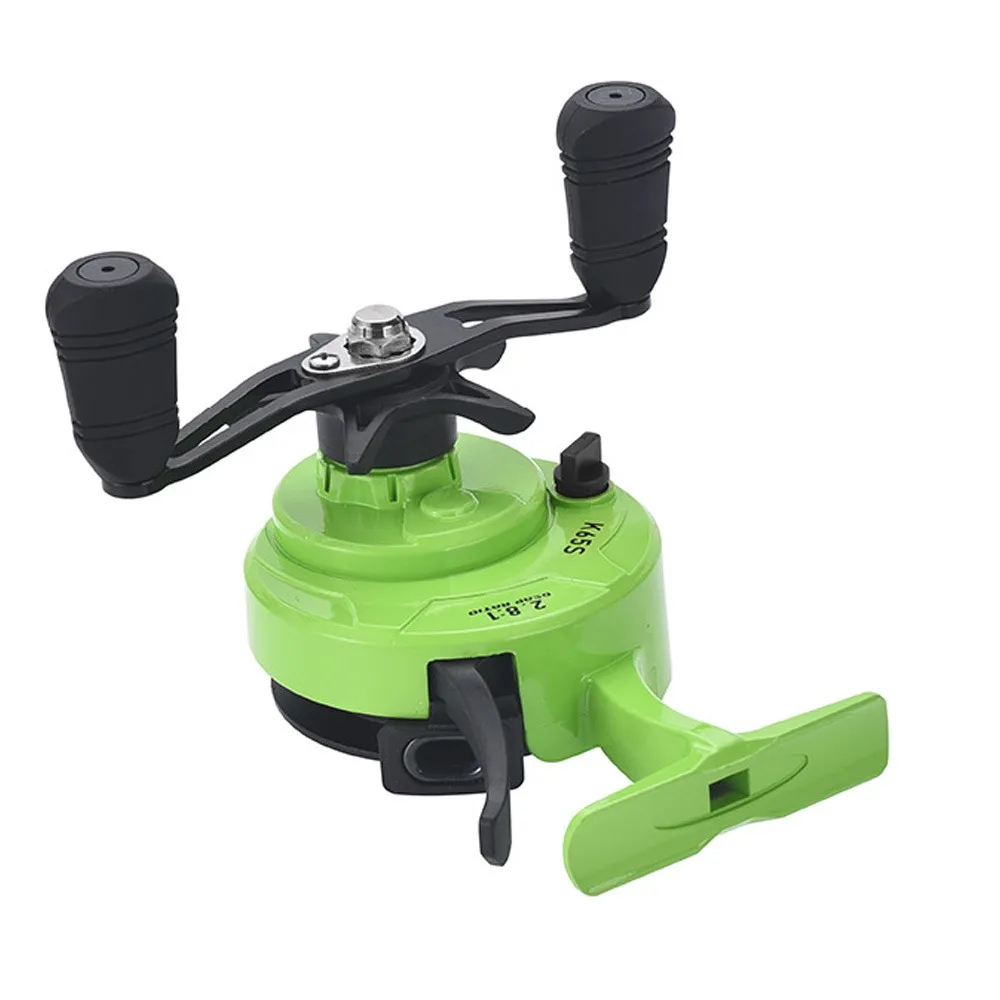 Plastic Wire Cup Ice Fishing Reel Left Right Hand Lightweight Raft Fishing Wheel Speed Ratio 2.8:1 Fishing Reel Ice Fishing
