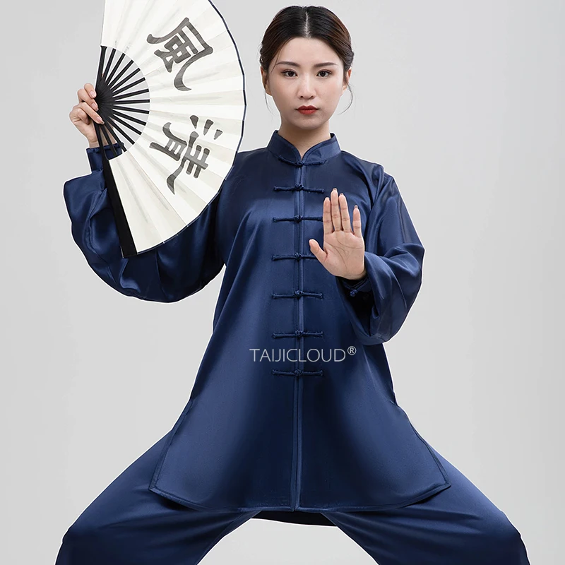Men's Pure Silk Tai Chi Kung Fu Suit, Breathable Martial Arts Training & Practice Outfit for Traditional Chinese Martial Arts