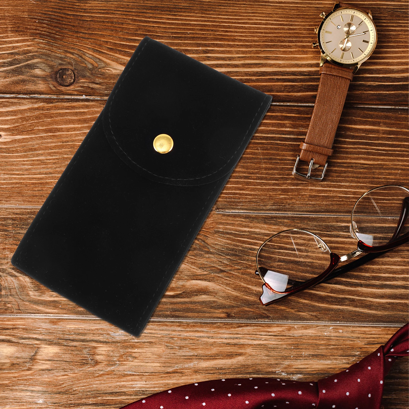 

Watch Storage Bag Portable Bags Wristwatch Case Travel Organizer Button Pouch Carrying Black