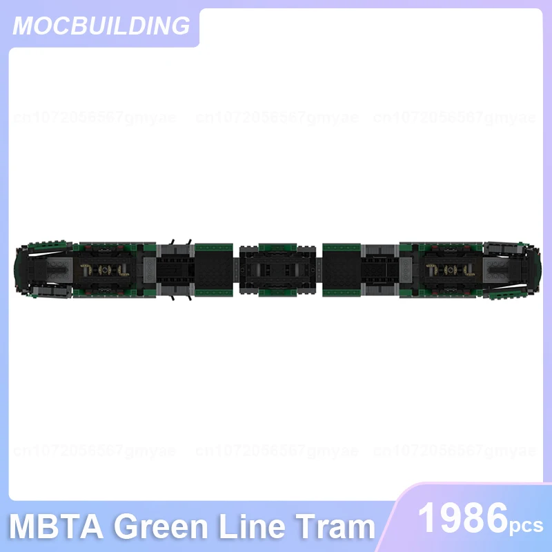 MBTA Green Line Tram MOC Building Blocks DIY Assemble Bricks Train Transportation Educational Creative Xmas Toys Gifts 1986PCS