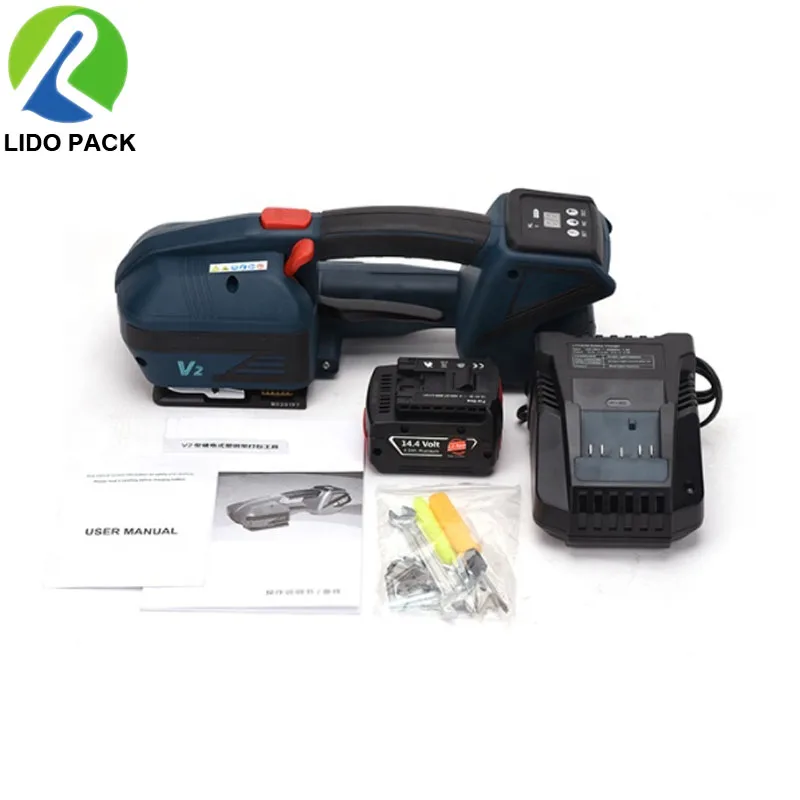 تصنيع ماكينة الربط الأوتوماتيكية الكهربائية V2 الأكثر مبيعًا لأشرطة بلاستيكية للحيوانات الأليفة 13-16 مللي متر Pp