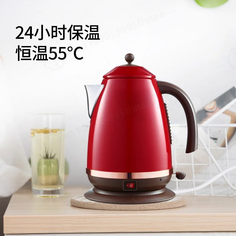 Vintage Keep Warm Electric Kettle 304 Stainless Steel Beautiful Water Boiler For Household Homestay Daily Use