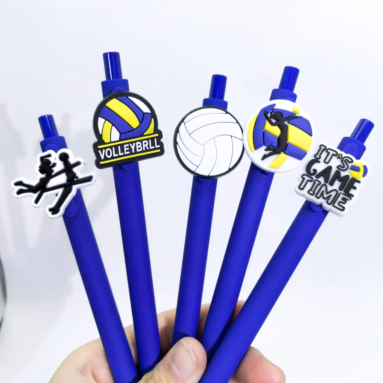 10 قطع من أقلام الكرة الطائرة الناعمة المحايدة، سلسلة رياضية بلون سادة، أدوات مكتبية للطلاب، قلم حبر جاف عشوائي #3