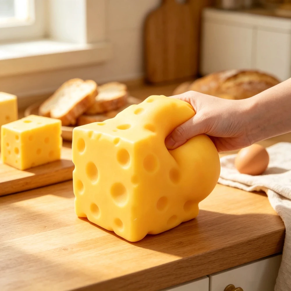 ASMR Super Soft 1/2/3Pcs Jumbo Cheese Gummy Fake Food Squishy Slow Rising Tactile Squeeze Gadget 대왕 말랑이 Novelty Goodie Bag Gift