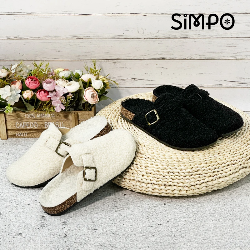 Fall & Winter New Women And Men's Suede Fabric Closed-toe Slipper Indoor Or Outdoor Slip-on Retro Durable Flat Sandals