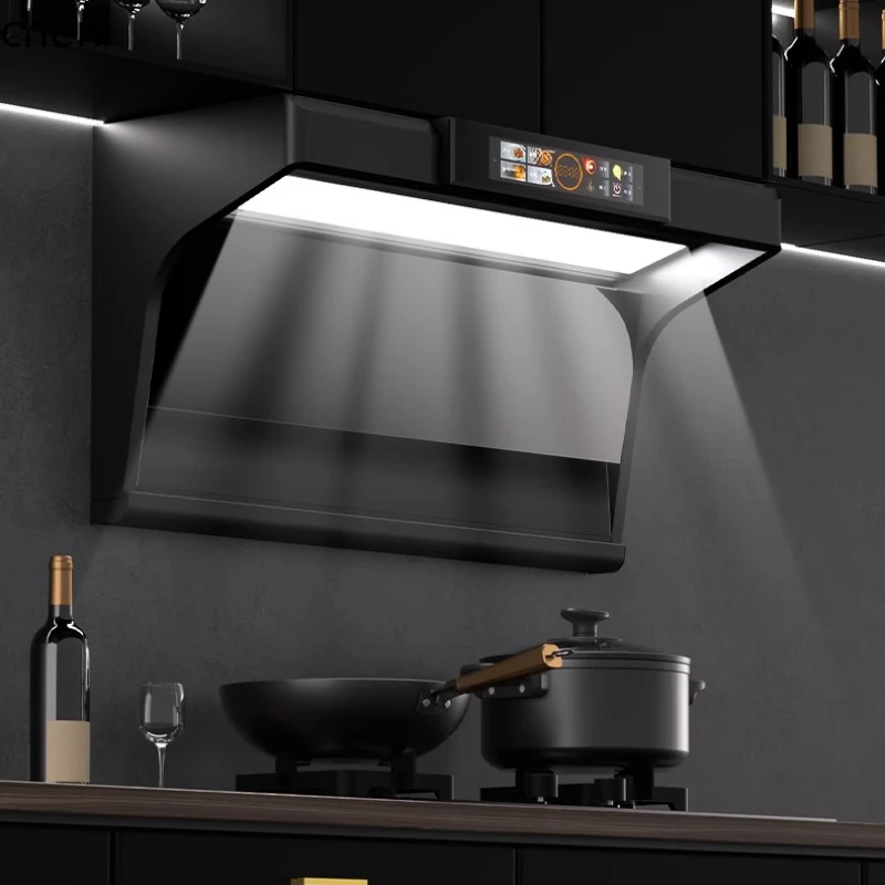 Cappa da cucina HXL Cappa da cucina forte a forma di 7 con aspirazione laterale superiore di grandi dimensioni per uso domestico