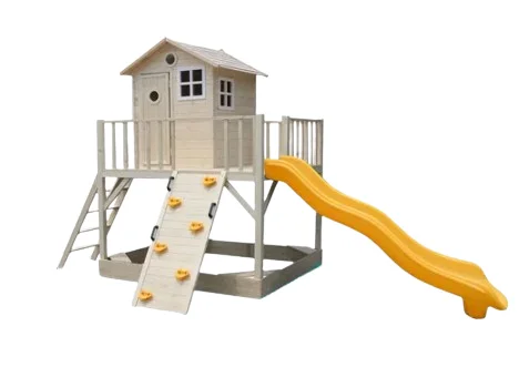 Großes Spielhaus Kindergarten Outdoor Baumhaus Klettern Vergnügungspark Rutsche Haus Spielen Sand Set Kinder Holz