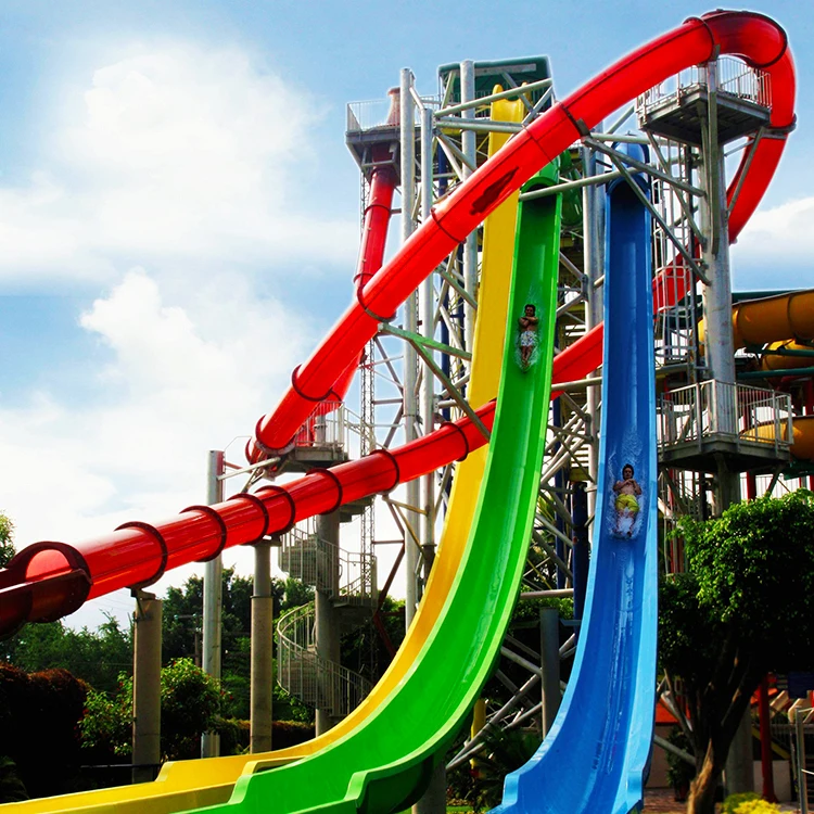 COWBOY Commercial High-Speed Fiberglass Water Slide for Outdoor Water Parks Adults Amusement  Play Equipment