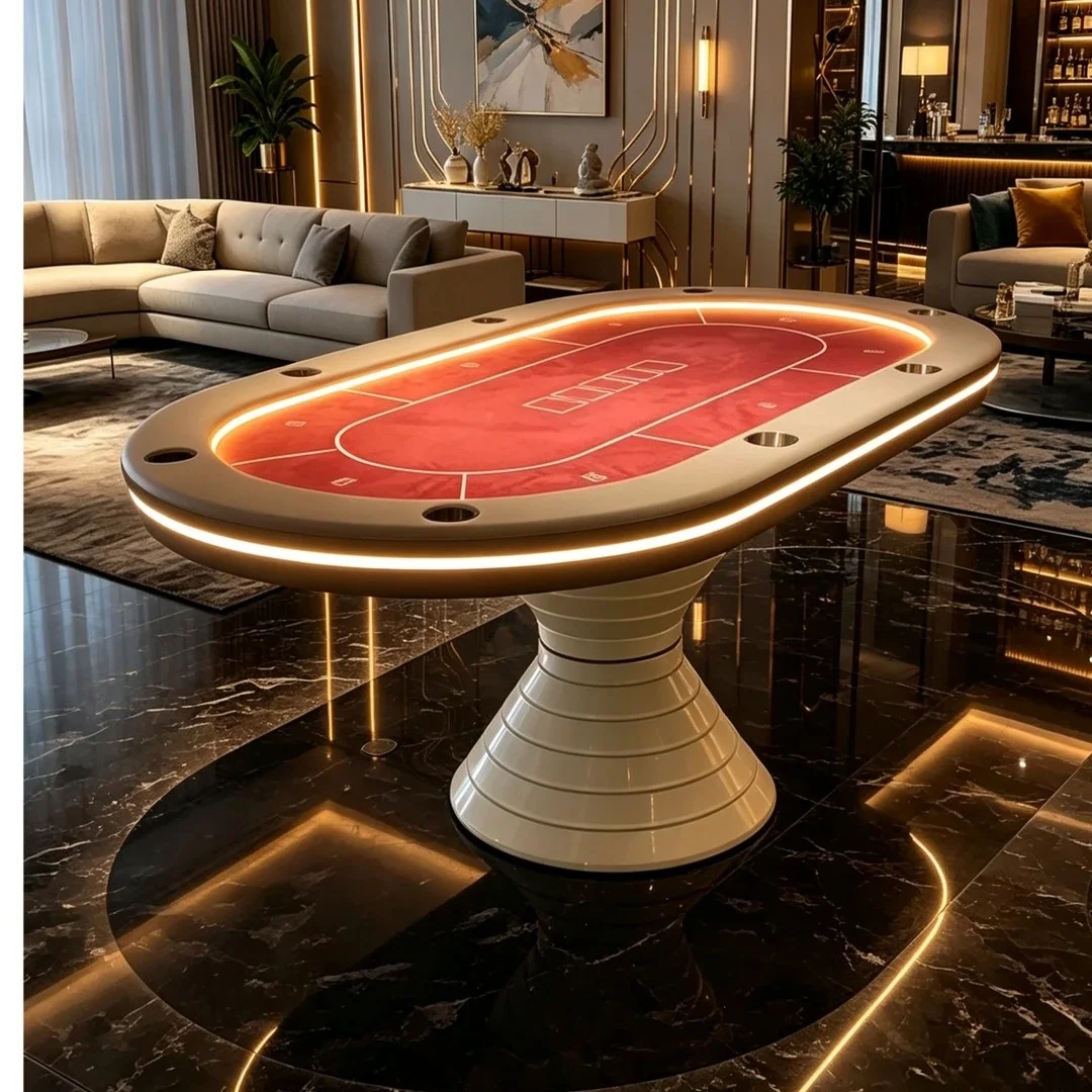 WANYAJU Factory Direct From Manufacturer High End Oak Wood or Walnut with Leather Cushion & Steel Cups Texas Hold'em Poker Table