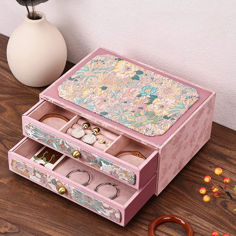 Luxury Jewelry Box Large Capacity Ring Bracelet Storage Boxes Girl Necklaces Earring Organizer Travelling Jewelry Box Women Gift view 2