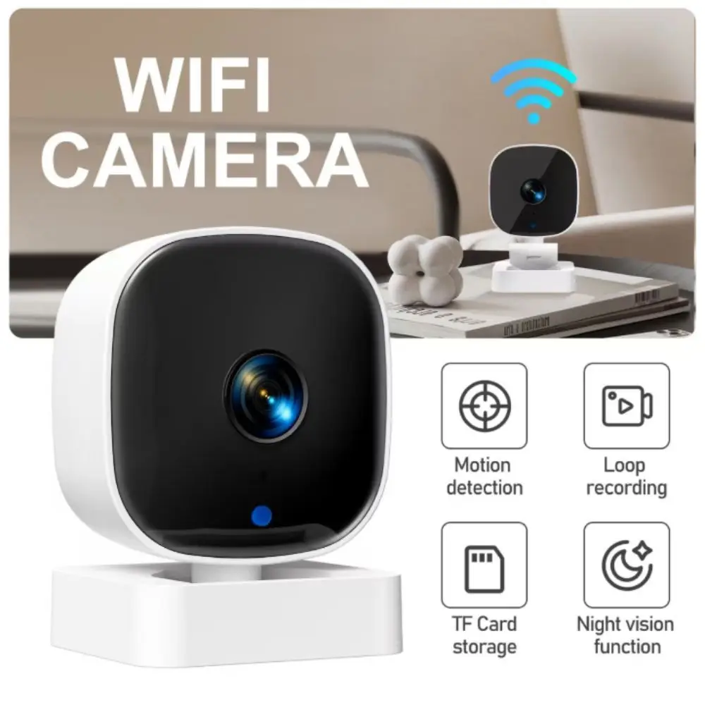 Mini Design Wireless Security Camera HD Wide-Angle Mini Camera IP65 Waterproof Two-Way Audio Indoor Camera Indoor Use view 2