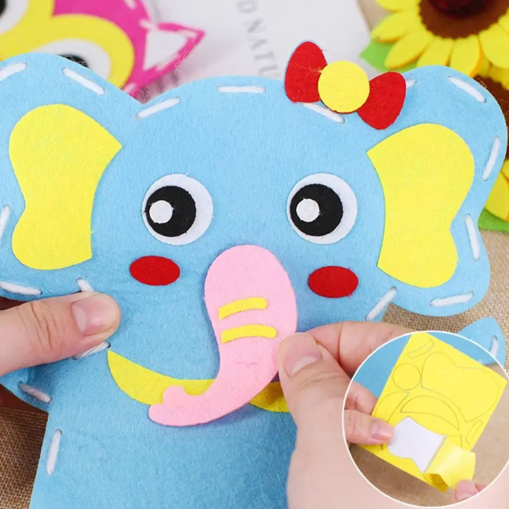 Fantoches de mão não tecidos fofos, plástico, nylon, faça você mesmo, artesanato, brinquedos, auxiliares de ensino de animais, sacos de material artesanal, aniversário