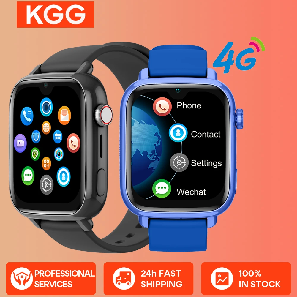 KGG 4G Smart Watch Kids GPS WIFI Video Call SOS APP Download Child Smartwatch Camera Monitor Tracker Location Phone Watch