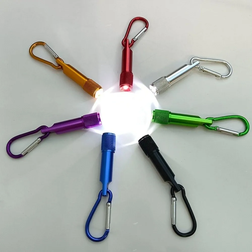 Super Bright Mini Torch with Carabiner Aluminum Body Keychain Pendant Light Battery Powered LED Flashlight Keychain Camping Use