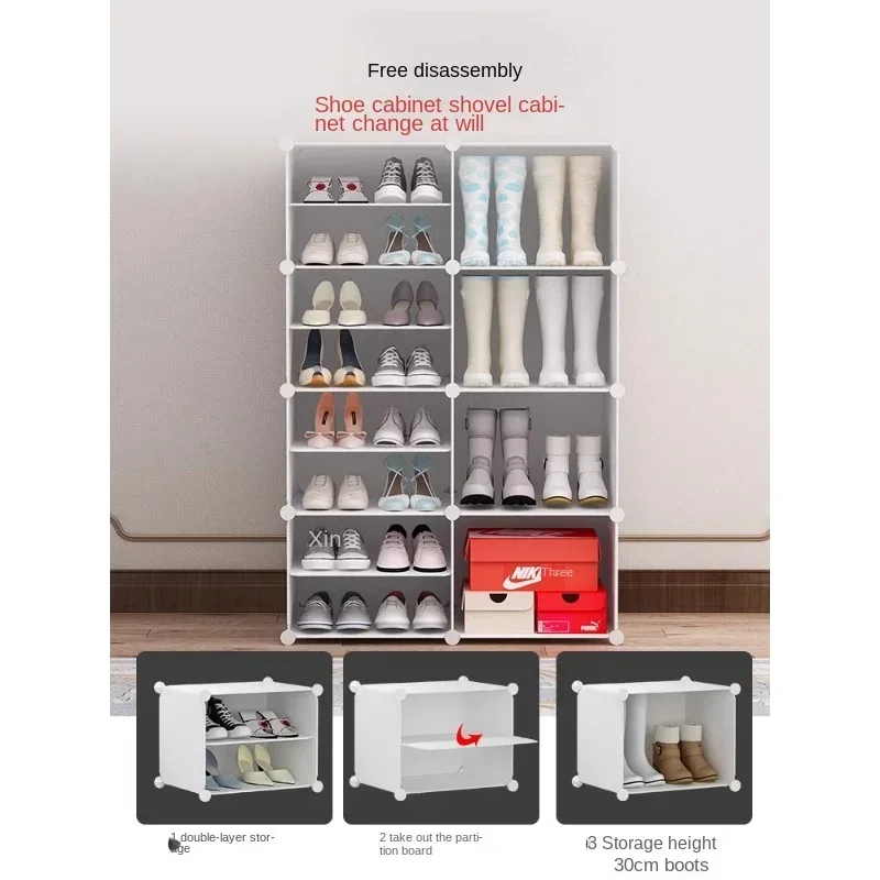 Shoe rack, simple doorway, household multi-layer dustproof storage box, indoor shoe cabinet storage artifact