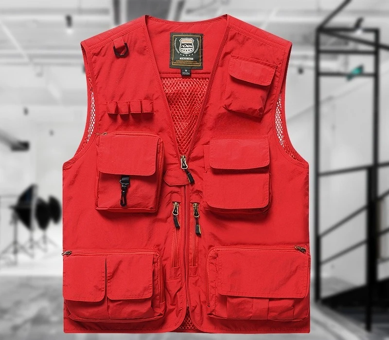 

Photography Vest Multi-Pocket Large Size Tooling Travel Team Building Vest Journalist Overalls Vest