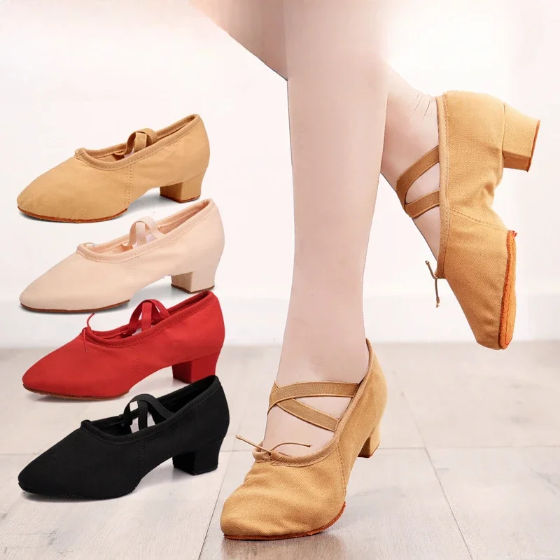 Customized ethnic dance shoes for women with soft soles and heels for adult yoga classical dance ballet dance shoes for women