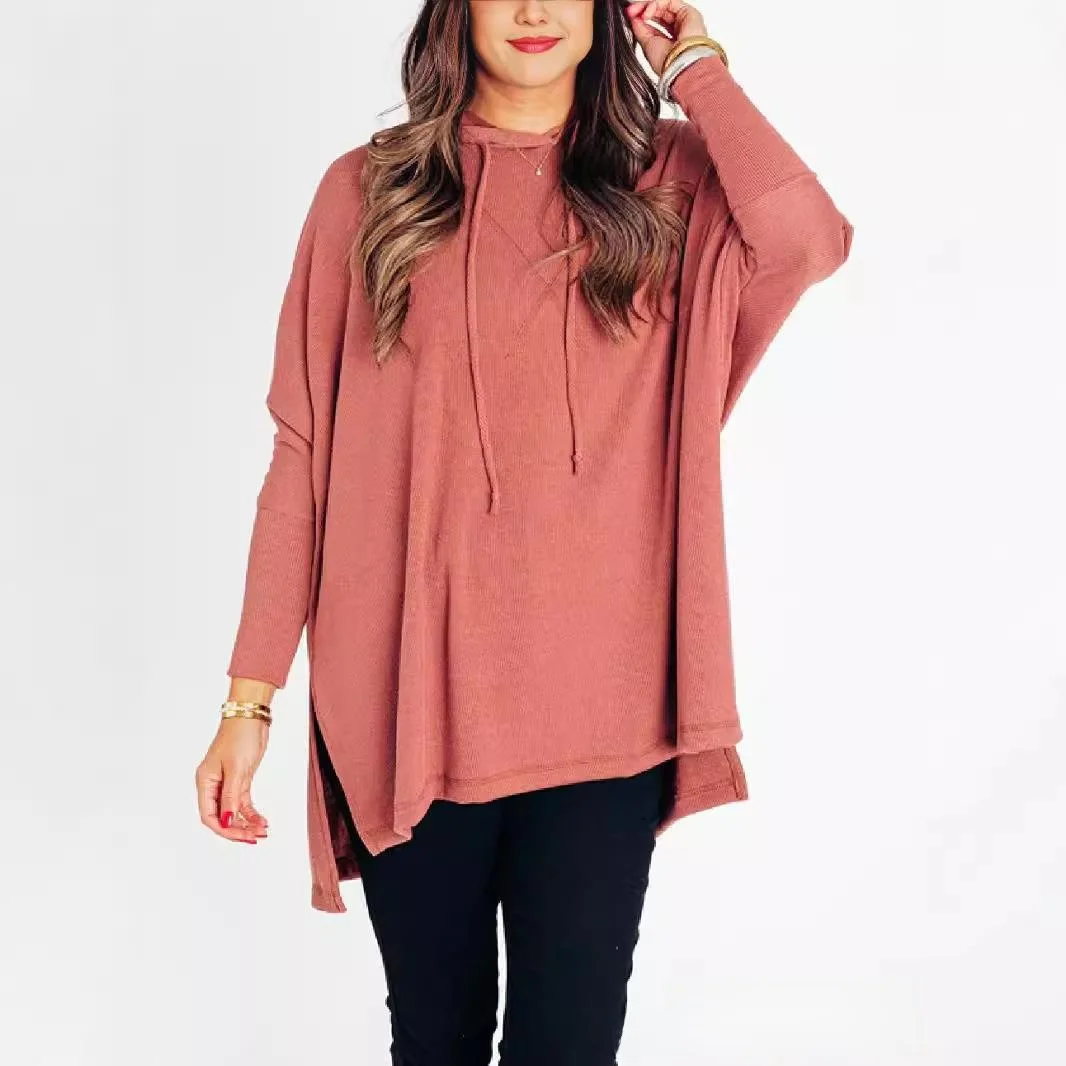 

plus Size Women's Dr Hooded Top Large Clothing Fem Hoodie Polyester Fiber Long Sve Mid-length A-line Gown